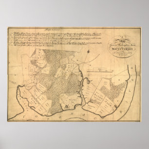 Vintage Karte der der Mount- Vernonplantage (1801) Poster