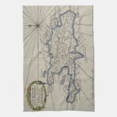 Vintage Karte der Dominikanischen Republik (1750) Handtuch (Vertikal)