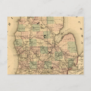 Vintage Karte der Eisenbahnen in Michigan (1876)