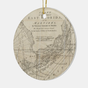 Vintage Karte der Florida-Schlüssel (1771) Keramik Ornament