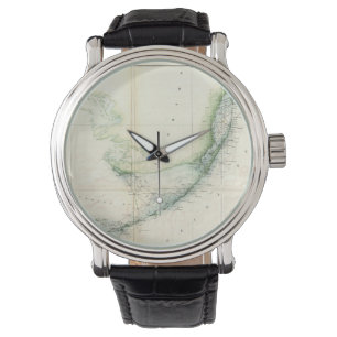 Vintage Karte der Florida-Schlüssel (1859) Armbanduhr