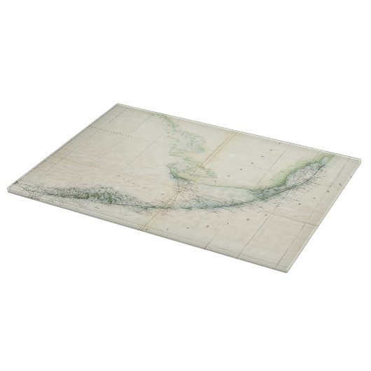 Vintage Karte der Florida-Schlüssel (1859) Schneidebrett (Ecke)