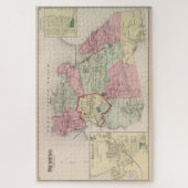 Vintage Karte der Flushing Queens (1873) Puzzle (Vertikal)