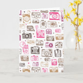 Vintage Karte der Gekritzel-Foto-Kamera (blanco (Gelbe Blume)