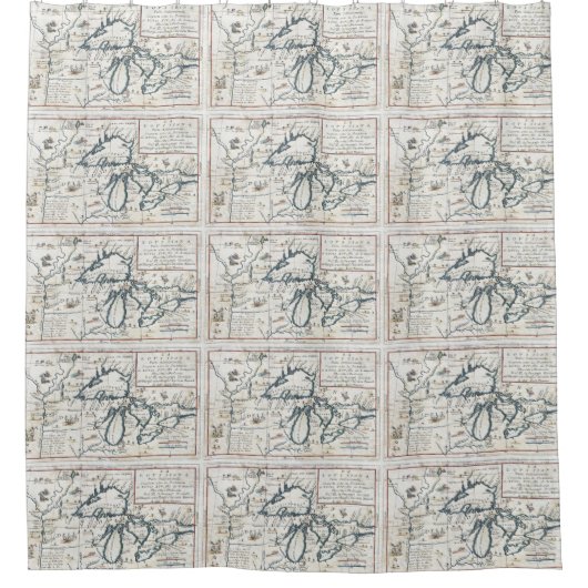 Vintage Karte der Great Lakes (1696) Duschvorhang (Vorderseite)