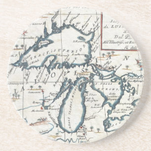 Vintage Karte der Great Lakes (1696) Untersetzer