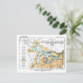 Vintage Karte der Großen Seen (Stehend Vorderseite)