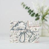 Vintage Karte der Großen Seen (1696) (Stehend Vorderseite)