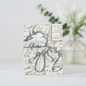 Vintage Karte der Großen Seen (1696) (Stehend Vorderseite)