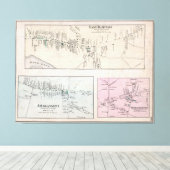 Vintage Karte der Hamptons (1873) Leinwanddruck (Insitu (Holzboden))