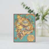 Vintage Karte der Insel Hawaii (Stehend Vorderseite)