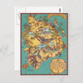 Vintage Karte der Insel Hawaii (Vorne/Hinten)