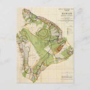 Vintage Karte der Insel Hawaii (1906)