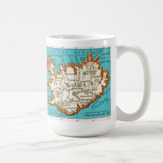 Vintage Karte der ISLAND-Tasse Kaffeetasse