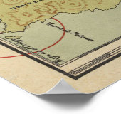 Vintage Karte der Kanarischen Inseln (1916) Poster (Ecke)