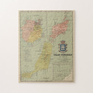 Vintage Karte der Kanarischen Inseln (1922) Puzzle