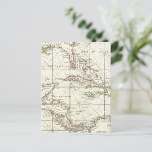 Vintage Karte der Karibik (Stehend Vorderseite)