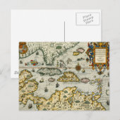 Vintage Karte der Karibik (1594) (Vorne/Hinten)