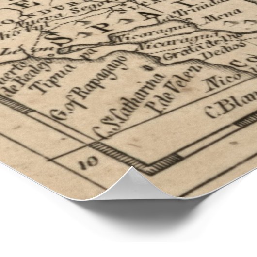 Vintage Karte der Karibik (1763) Poster (Ecke)