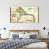 Vintage Karte der Karibik (1834) Leinwanddruck (Insitu (Schlafzimmer))