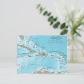 Vintage Karte der Karibik - USA (Stehend Vorderseite)