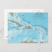 Vintage Karte der Karibik - USA (Vorne/Hinten)