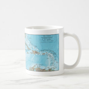Vintage Karte der Karibik - USA Kaffeetasse