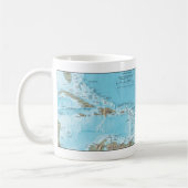 Vintage Karte der Karibischen Meere - US Kaffeetasse (Links)