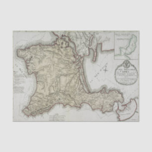 Vintage Karte der Krim, Ukraine, Region Sewastopol Seidenpapier