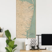 Vintage Karte der Küste New Jersey (1890) Poster (Heimbüro)