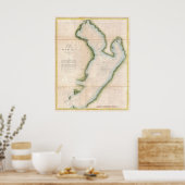 Vintage Karte der Küste Tampa Bay (1855) Poster (Küche)