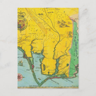 Vintage Karte der Küste von Carolina