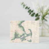 Vintage Karte der Küste von Massachusetts (Stehend Vorderseite)