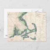 Vintage Karte der Küste von Massachusetts (Vorne/Hinten)