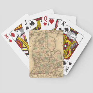 Vintage Karte der Michigan-Eisenbahn (1876) Spielkarten