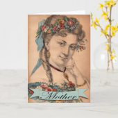 Vintage Karte der Mutter Tages (Gelbe Blume)