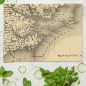 Vintage Karte der Nord-Carolinaküste (1887) Handtuch (Gefaltet)