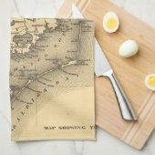 Vintage Karte der Nord-Carolinaküste (1887) Handtuch (Viertel Falte)