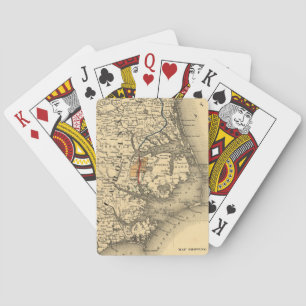 Vintage Karte der Nordküste von Carolina (1887) Spielkarten
