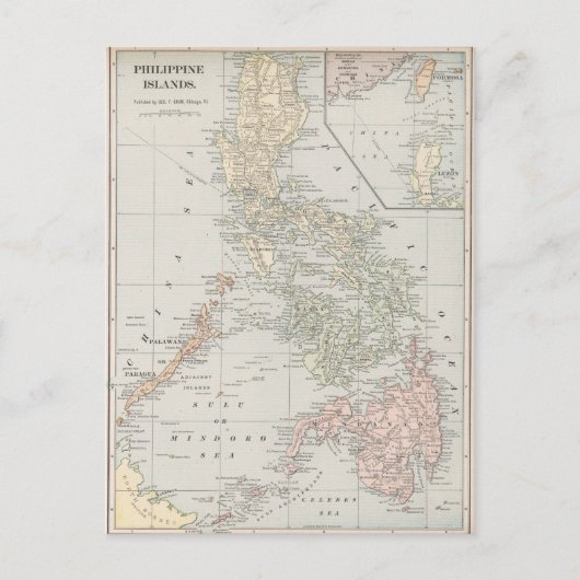 Vintage Karte der Philippinen (1901) (Vorderseite)