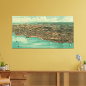 Vintage Karte der Plymouth MA (1910) Leinwanddruck (Insitu (Wohnzimmer))