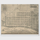 Vintage Karte der Savanne Georgia (1818) Geschenkpapier (Flach)