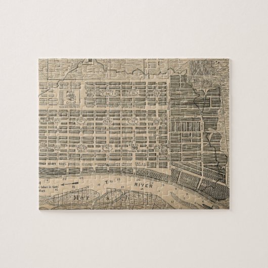 Vintage Karte der Savanne Georgia (1818) Puzzle (Horizontal)