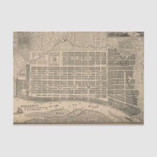 Vintage Karte der Savanne Georgia (1818) Seidenpapier