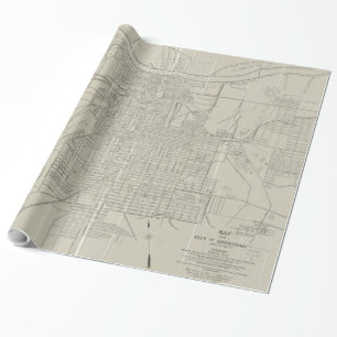 Vintage Karte der Savanne Georgia (1917) Geschenkpapier