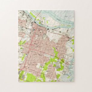 Vintage Karte der Savanne Georgia (1955) Puzzle