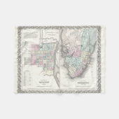 Vintage Karte der Savanne und des Charlestons Fleecedecke (Vorderseite (Horizontal))