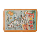 Vintage Karte der Sehenswürdigkeiten von Florida Badematte (Vorderseite)