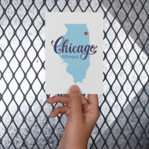 Vintage-Karte der Stadt Chicago Illinois Windy Cit Postkarte