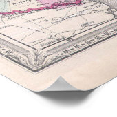 Vintage Karte der Südlichen Staaten (1868) Poster (Ecke)